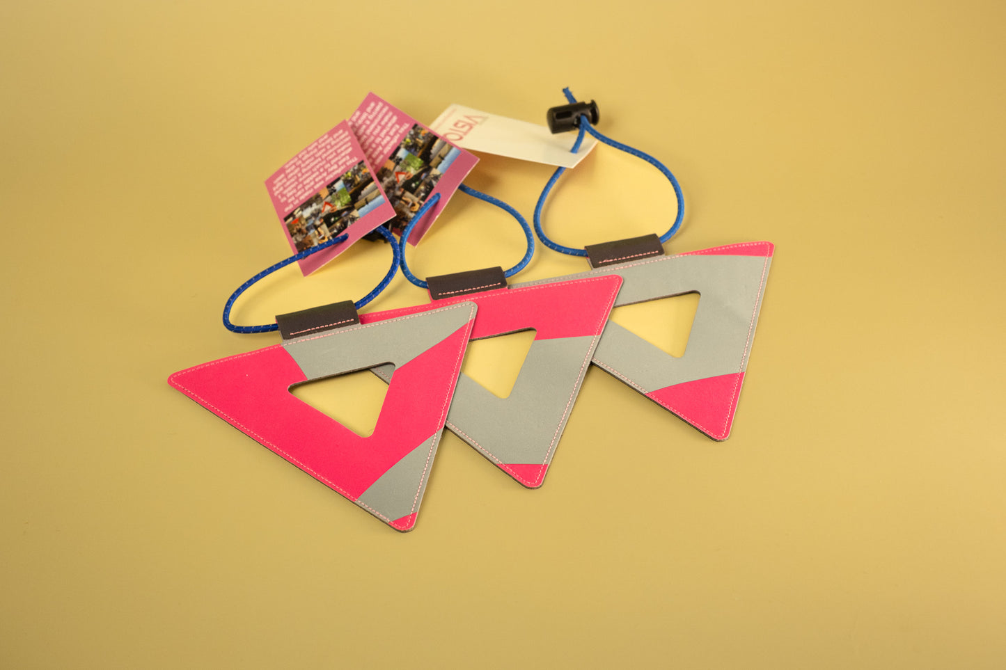 Visto Cycling Reflective Triangle Standard - Pink/Silver Streak