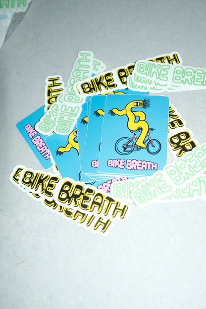 Green Bike Breath Logo Sticker (4.5")